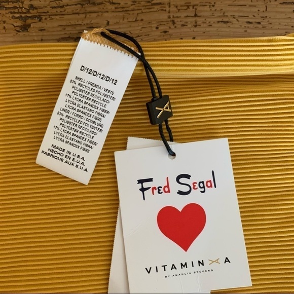 Vitamin A Fred SEGAL golden yellow high waisted bikini bathing suit bottom. - Picture 8 of 9